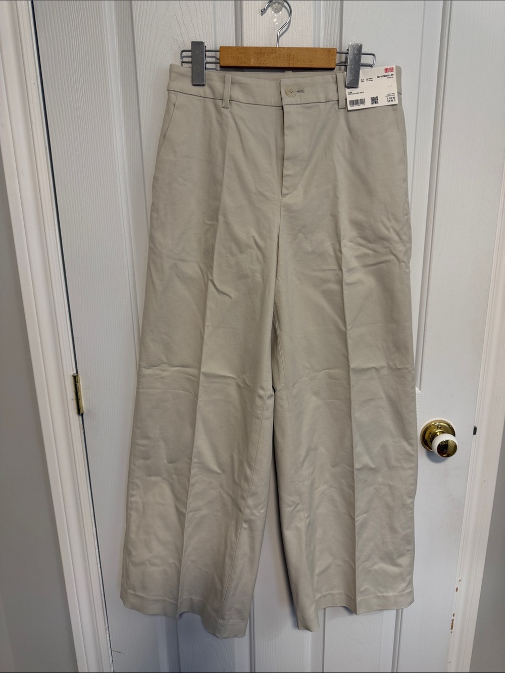 Wide-Leg women Chino Pants in Light Beige